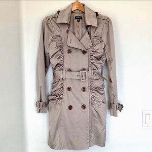 bebe Ruffled Trench Coat